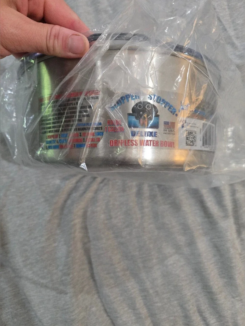 Slopper Stopper Dog Bowl With Lid NEW Stainless No Mess Drinking Bowl